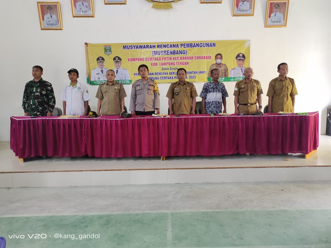 Para Kasi Kecamatan Bandar Surabaya Menghadiri Musrenbang Kampung Cempaka Putih dalam Pembahasan Pembangunan Tahun Anggaran 2023